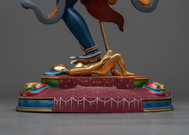 Magnificent Dorje Phagmo Royal Blue Hand-Painted Statue | Icon of Supreme Protection