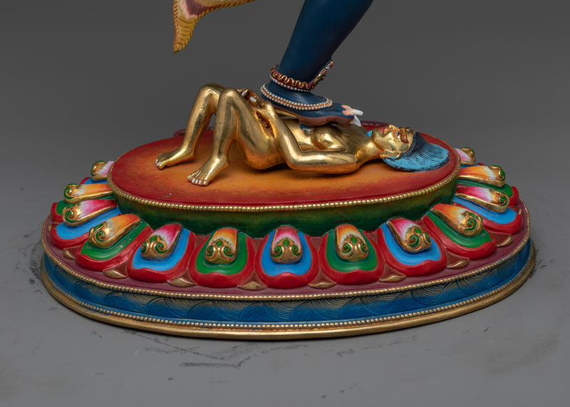 Magnificent Dorje Phagmo Royal Blue Hand-Painted Statue | Icon of Supreme Protection