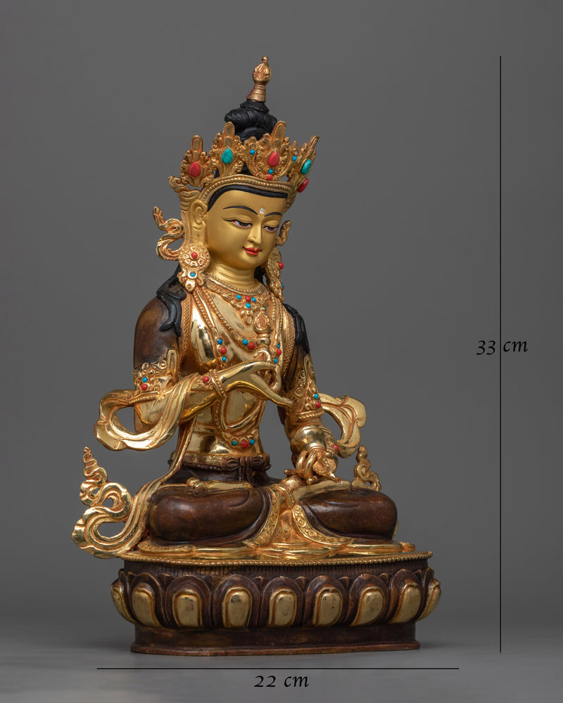 Majestic Vajrasattva Oxidized Copper Statue | Handcrafted Symbol of Purity