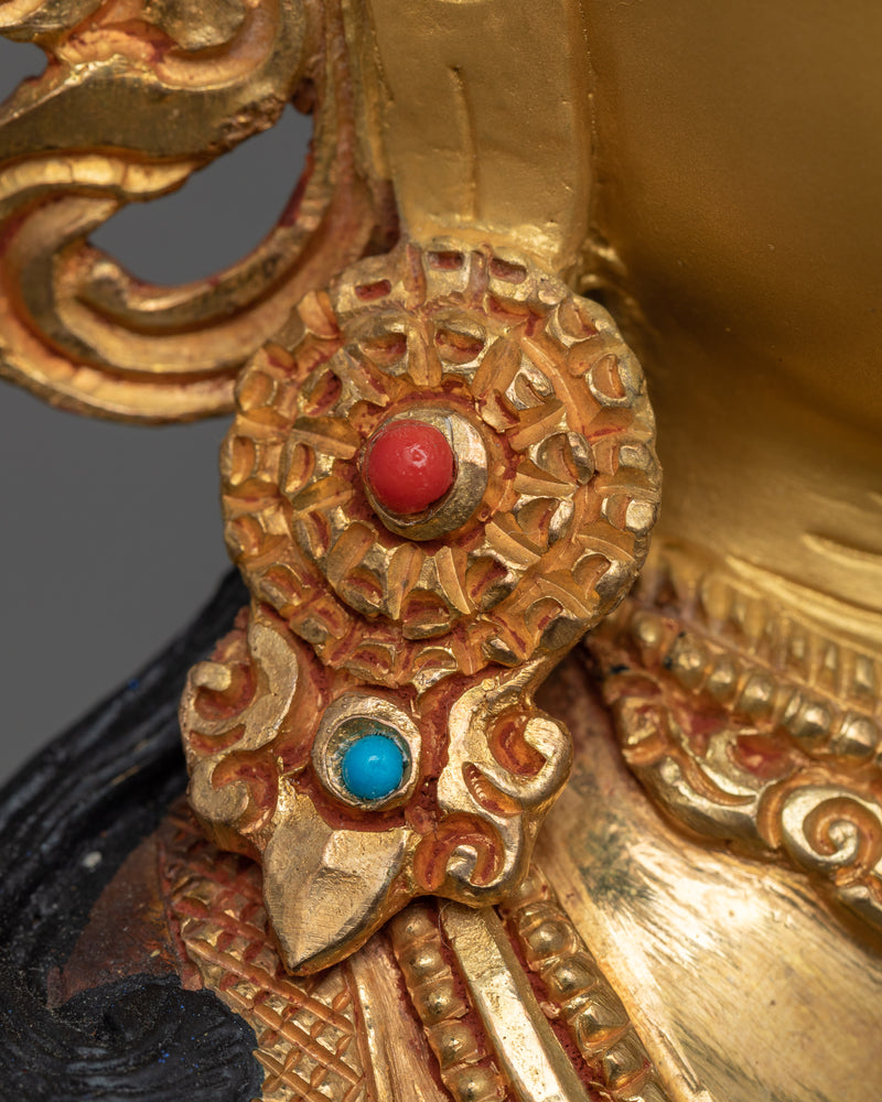 Amitayus Gold Gilded Copper Statue | Handcrafted Symbol of Longevity