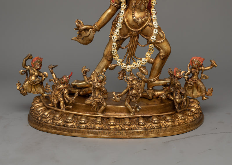 Vajrayogini Antique Gold-Gilded Statue | A Manifestation of Mystical Feminine Power