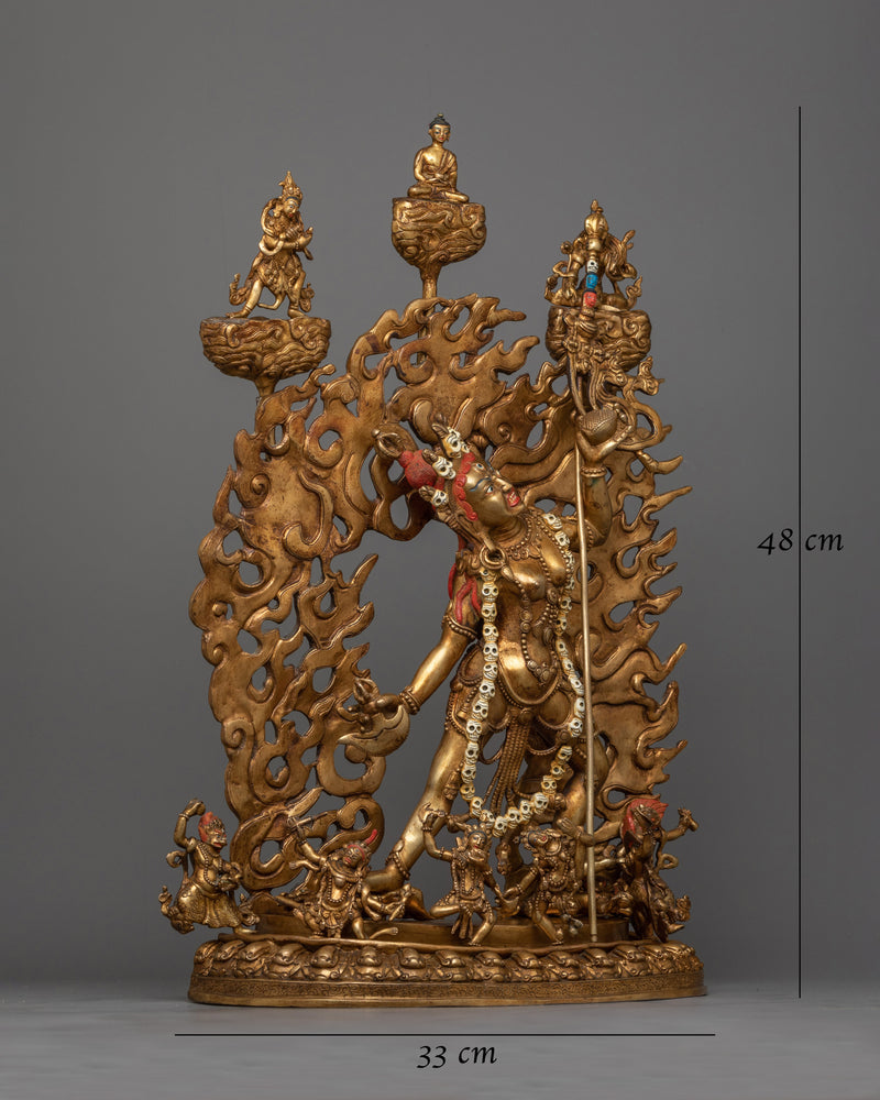 Vajrayogini Antique Gold-Gilded Statue | A Manifestation of Mystical Feminine Power