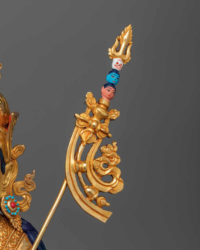 Guru Rinpoche Gold-Gilded Tantric Master Statue | A Beacon of Vajrayana Enlightenment