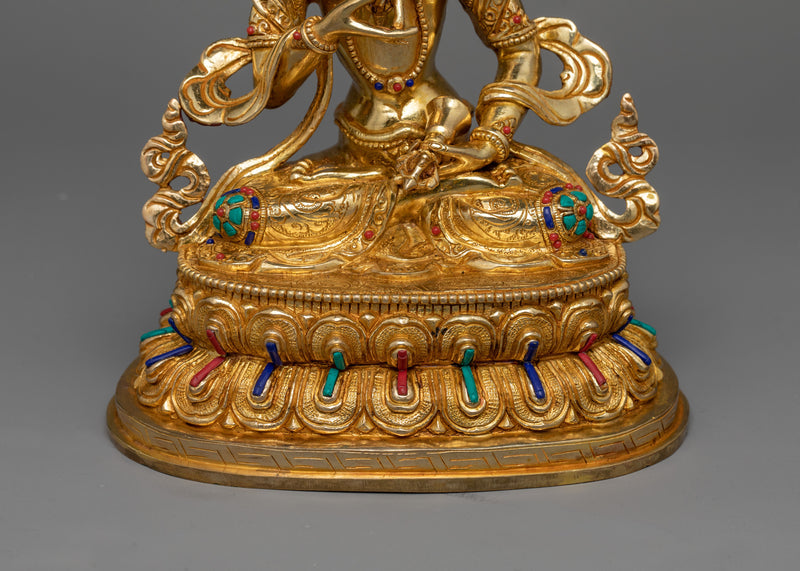 Vajrasattva Adorned with Hand Carved Gemstone Statue | Symbol of Spiritual Purification