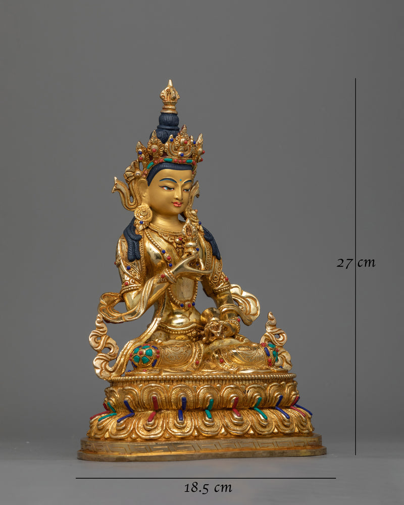 Vajrasattva Adorned with Hand Carved Gemstone Statue | Symbol of Spiritual Purification