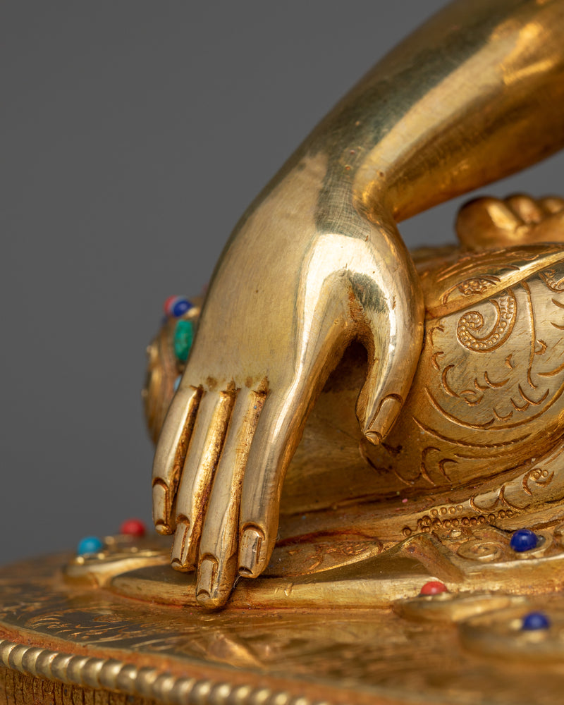 Gold Gilded Serene Shakyamuni Buddha Statue | Handcrafted Symbol of Peace and Enlightenment