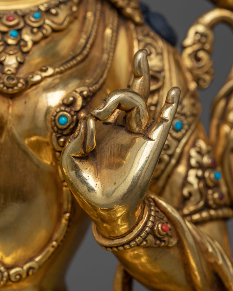 Shyamatara Gold Gilded Statue | Handcrafted Symbol of Compassion and Protection