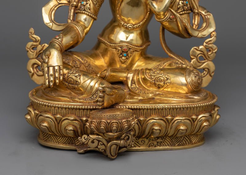 Shyamatara Gold Gilded Statue | Handcrafted Symbol of Compassion and Protection