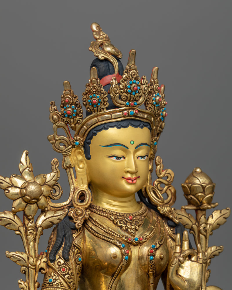 green-tara-34-cm-gold-gilded