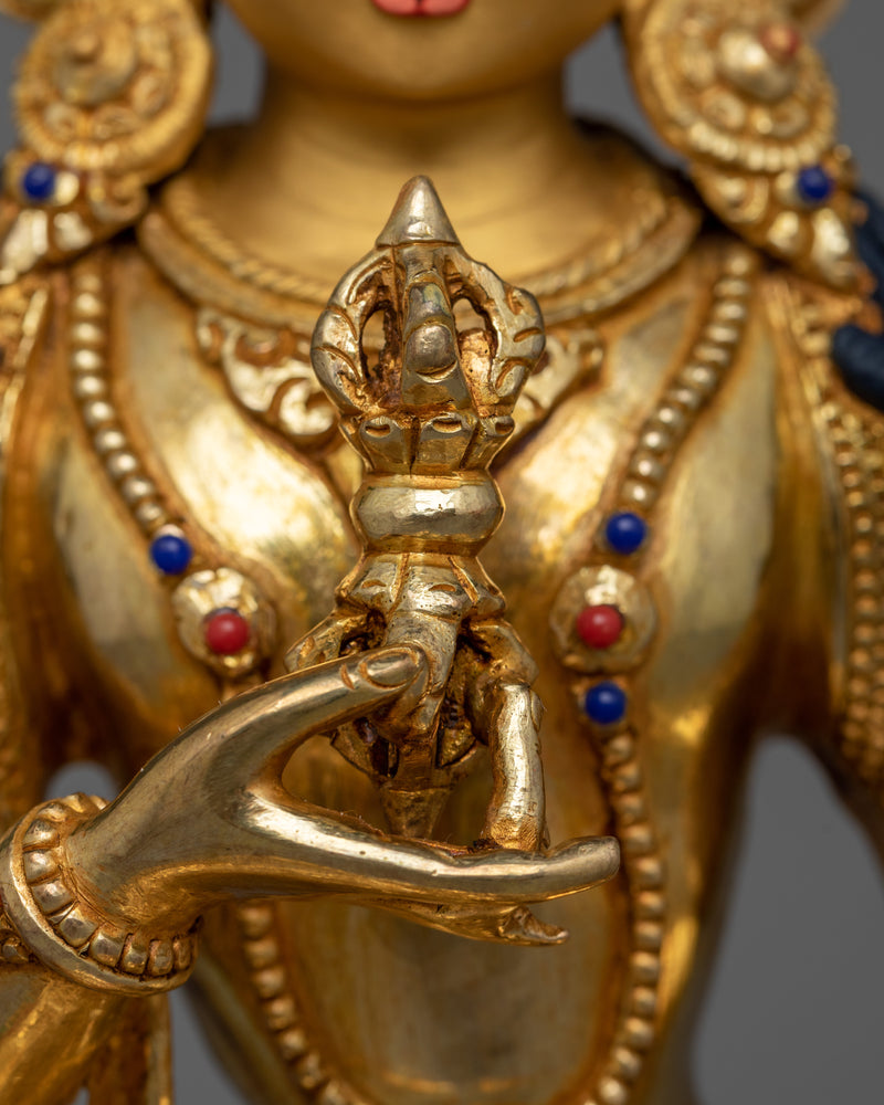 Vajrasattva Adorned with Hand Carved Gemstone Statue | Symbol of Spiritual Purification