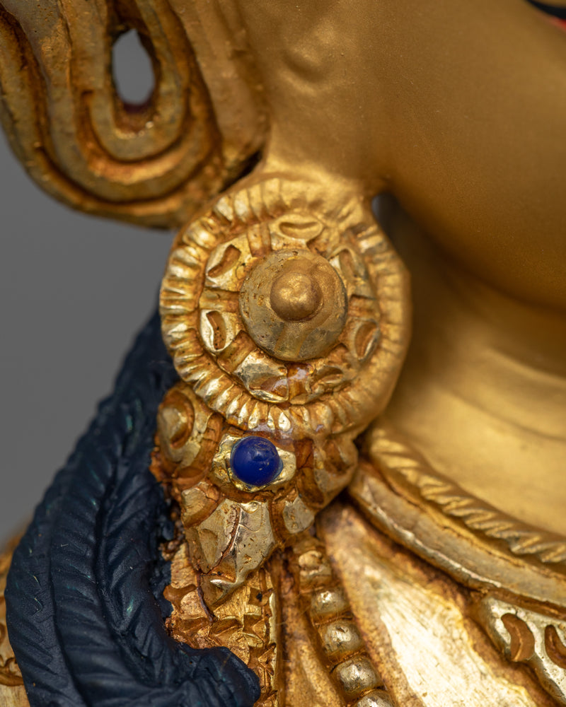 Vajrasattva Adorned with Hand Carved Gemstone Statue | Symbol of Spiritual Purification