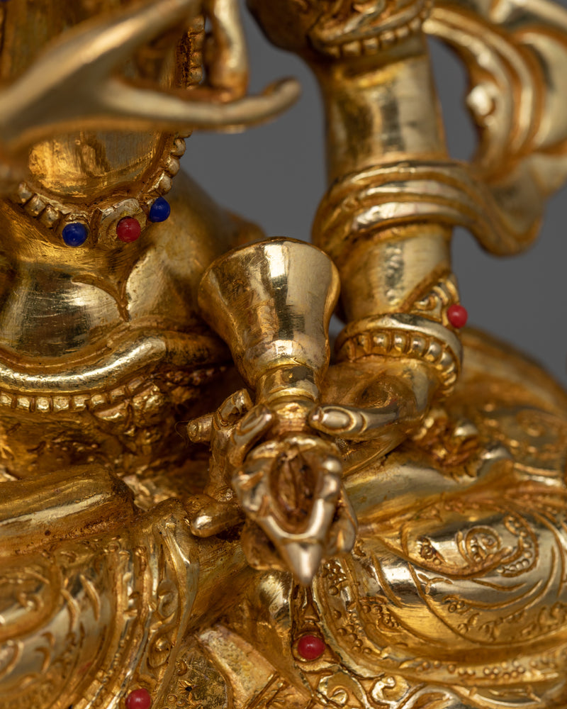 Vajrasattva Adorned with Hand Carved Gemstone Statue | Symbol of Spiritual Purification