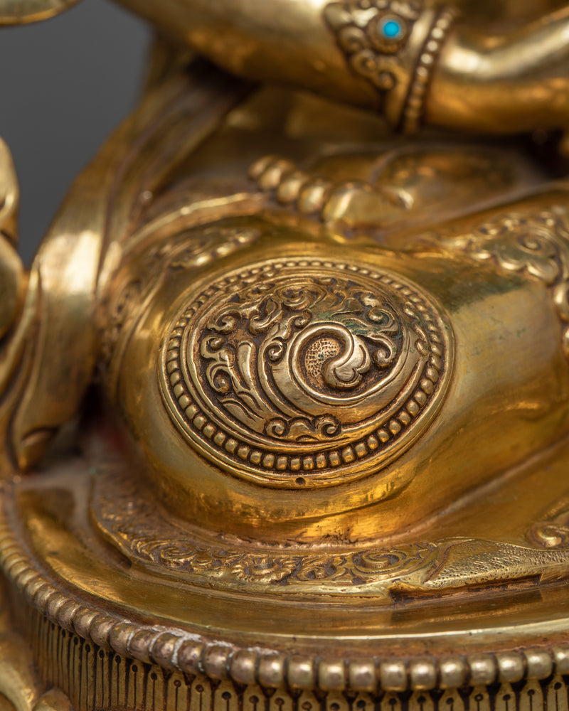 24K Gold Gilded Amitayus Statue | Handcrafted Symbol of Longevity and Wisdom