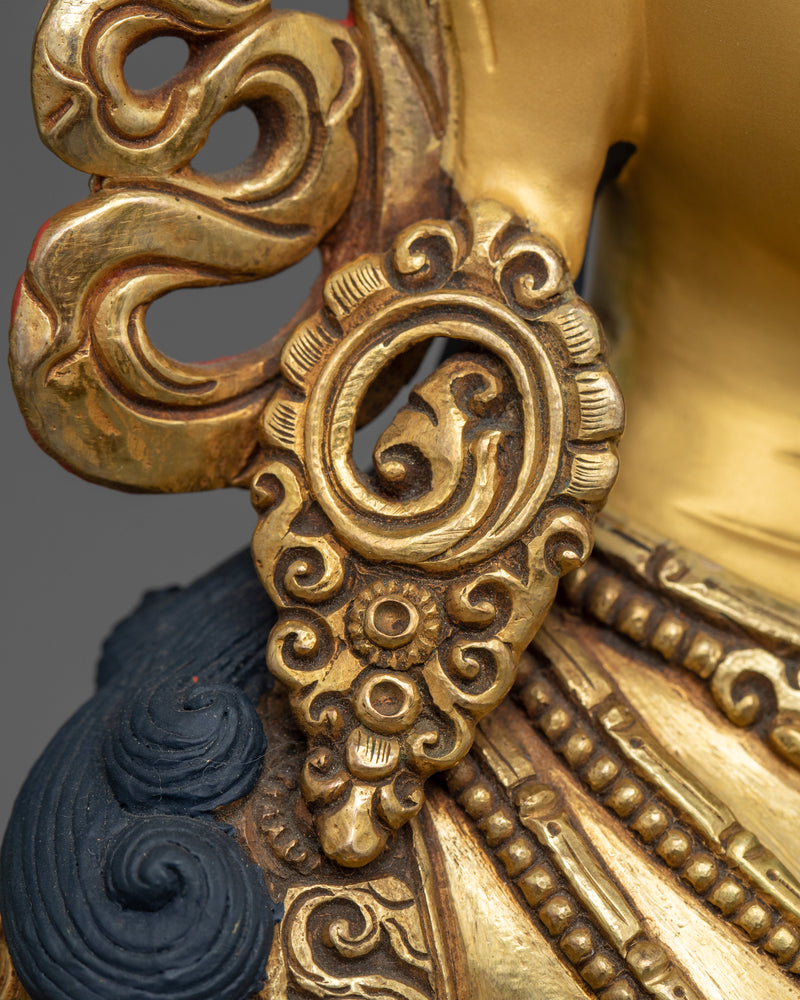 24K Gold Gilded Amitayus Statue | Handcrafted Symbol of Longevity and Wisdom