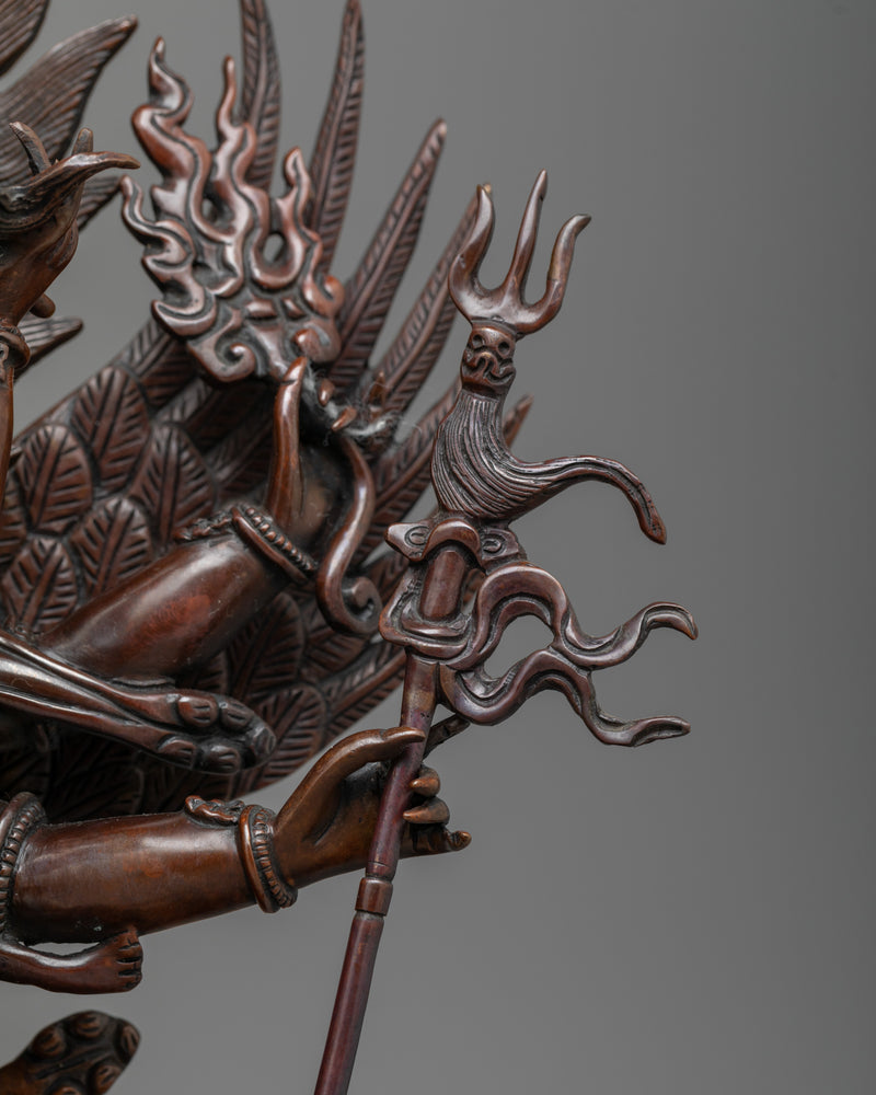 Powerful Vajrakilaya Oxidized Copper Statue | Handcrafted Symbol of Protection