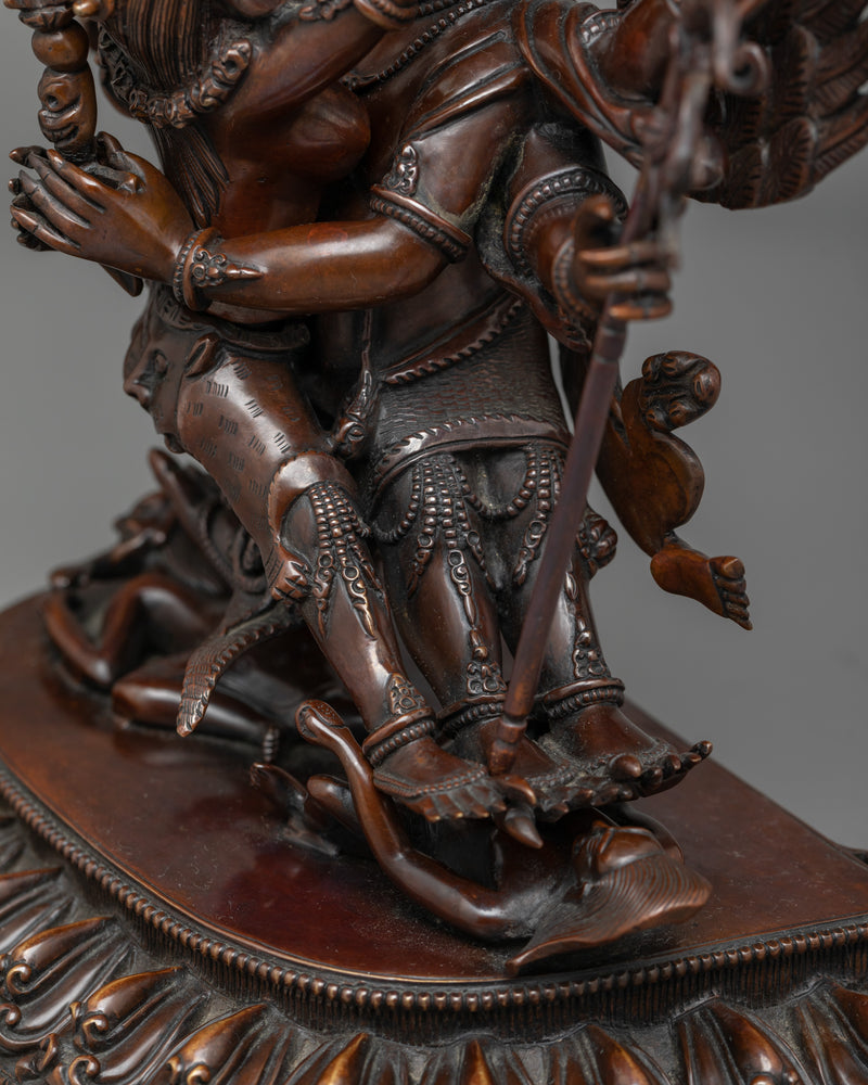 Powerful Vajrakilaya Oxidized Copper Statue | Handcrafted Symbol of Protection