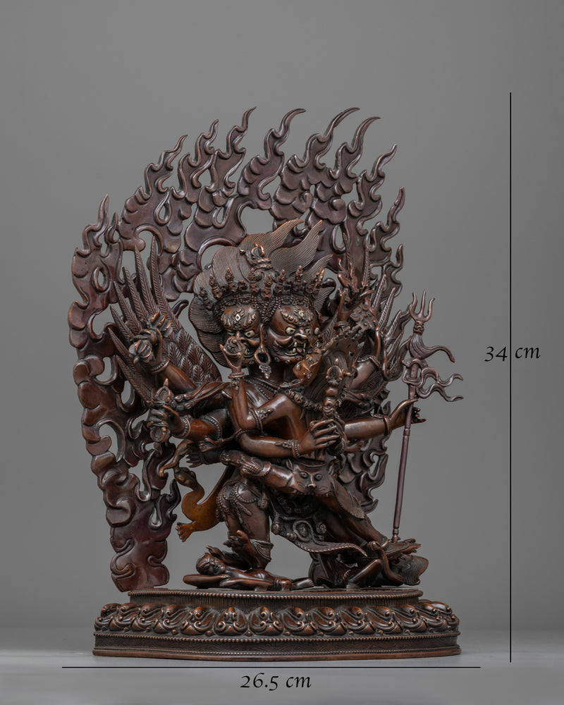 Powerful Vajrakilaya Oxidized Copper Statue | Handcrafted Symbol of Protection