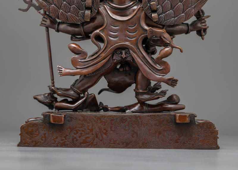 Powerful Vajrakilaya Oxidized Copper Statue | Handcrafted Symbol of Protection