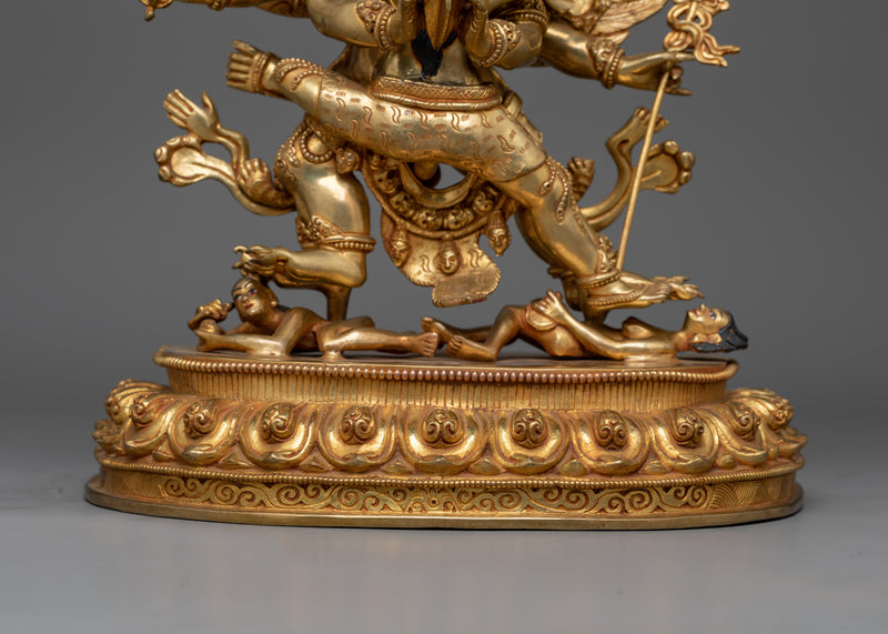 Powerful Vajrakilaya Gold Gilded Statue | Handcrafted Symbol of Protection