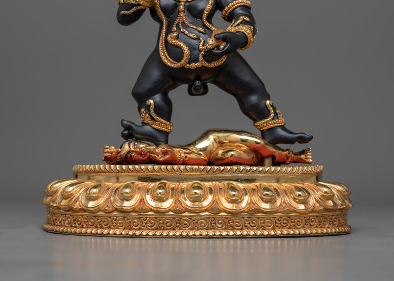 Striking Black Dzambhala Colored Statue | Handcrafted Symbol of Wealth and Protection