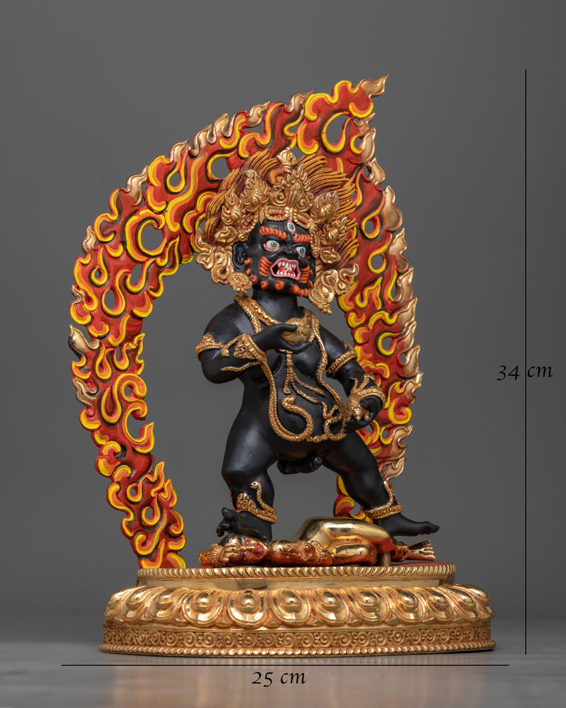 Striking Black Dzambhala Colored Statue | Handcrafted Symbol of Wealth and Protection