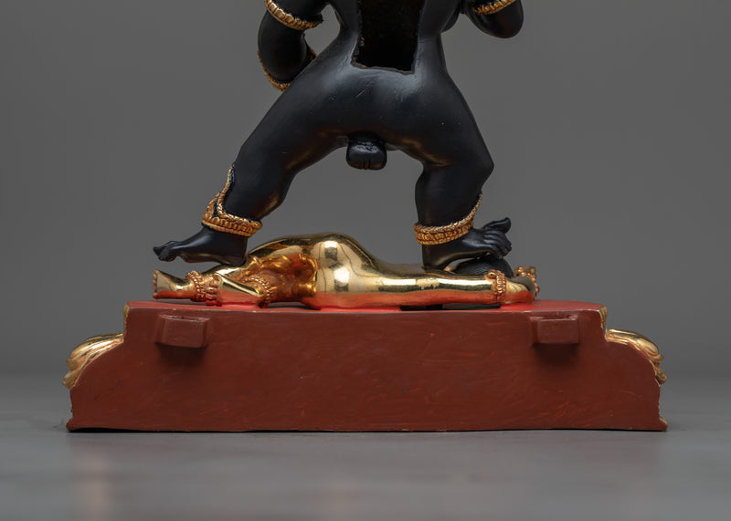 Striking Black Dzambhala Colored Statue | Handcrafted Symbol of Wealth and Protection