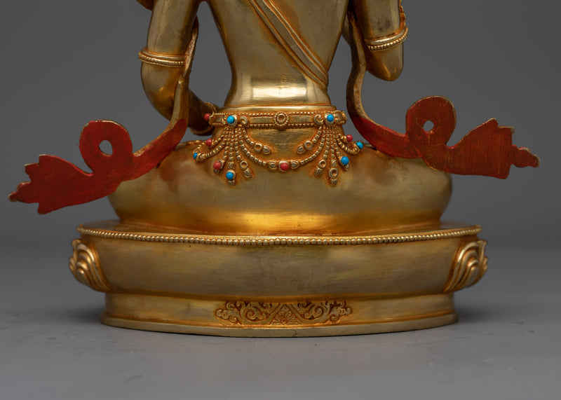 Handmade Vajrasattva 24K Gold Gilded Statue | Symbol of Purity and Enlightenment