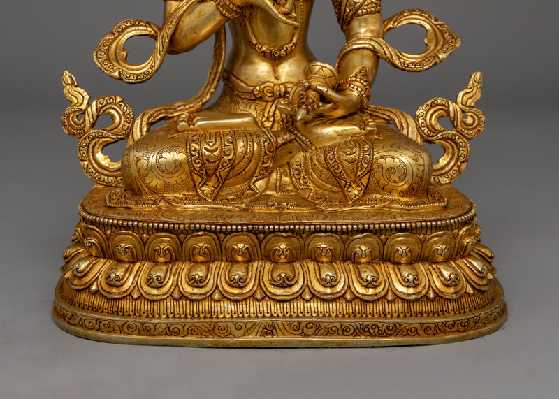 Majestic Vajrasattva Gold Gilded Statue | Handcrafted Symbol of Purity