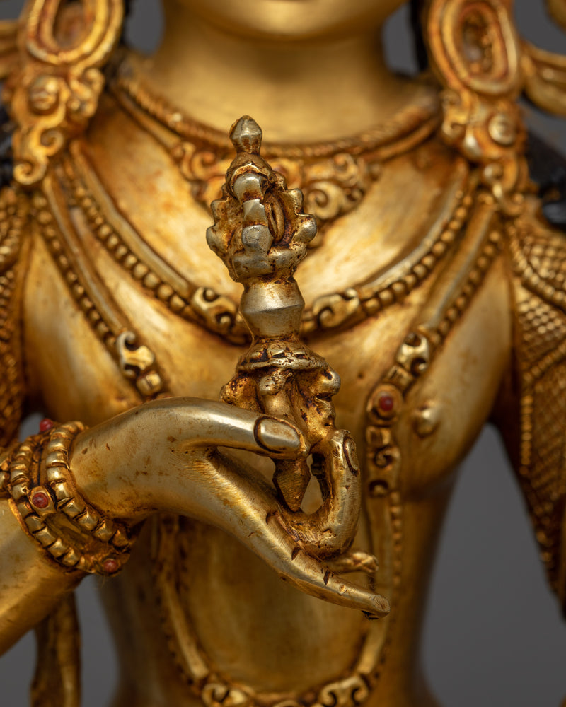 Majestic Vajrasattva Gold Gilded Statue | Handcrafted Symbol of Purity