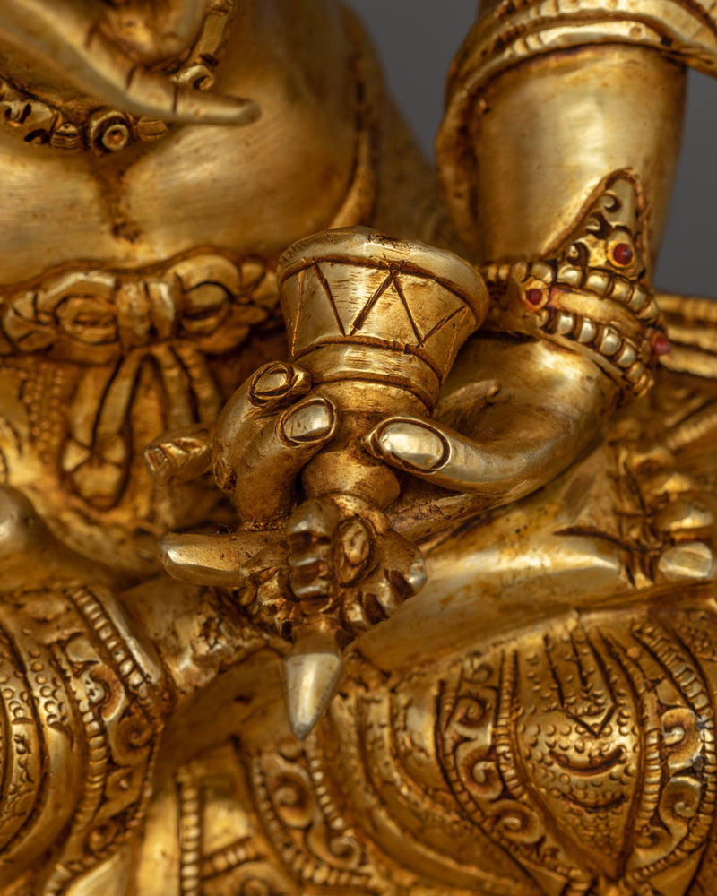 Majestic Vajrasattva Gold Gilded Statue | Handcrafted Symbol of Purity