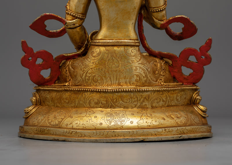 Majestic Vajrasattva Gold Gilded Statue | Handcrafted Symbol of Purity