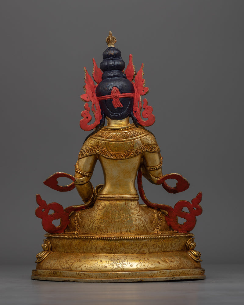 Majestic Vajrasattva Gold Gilded Statue | Handcrafted Symbol of Purity