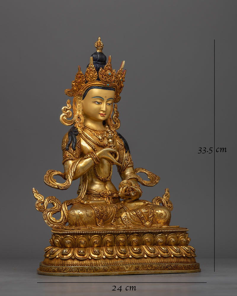 Majestic Vajrasattva Gold Gilded Statue | Handcrafted Symbol of Purity