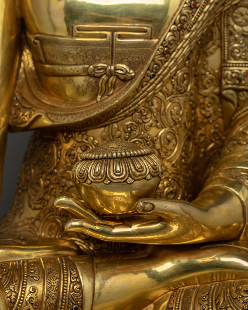 Gautama Shakyamuni Buddha 24K Gold Gilded Statue | Radiant Symbol of Enlightenment