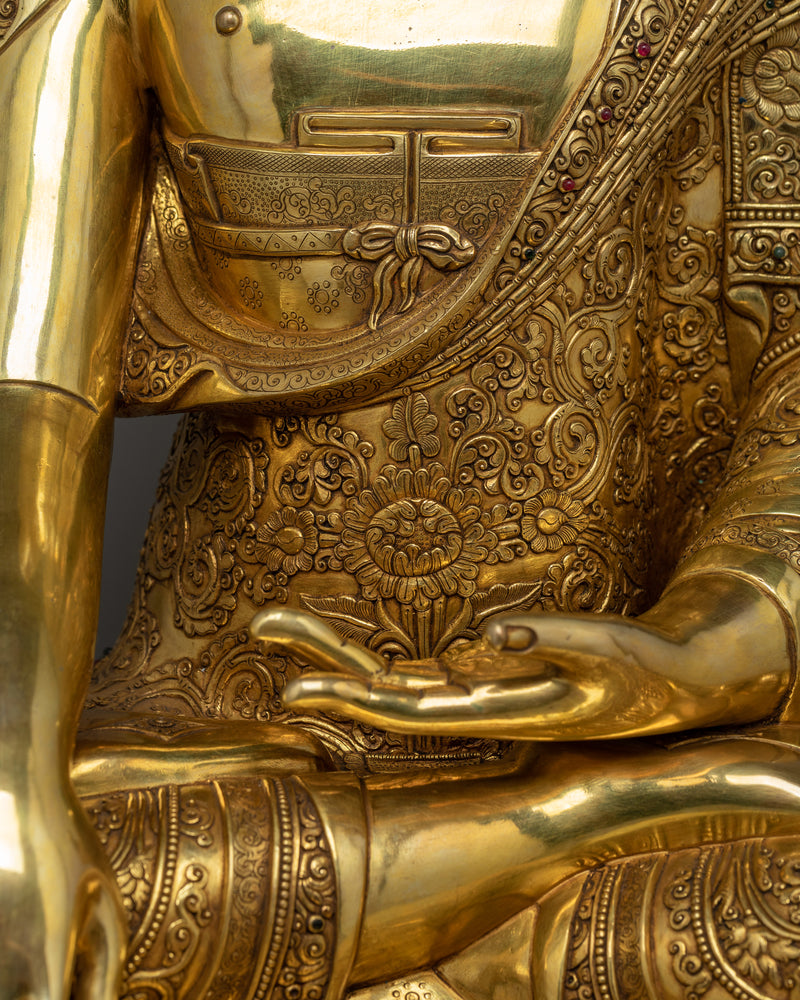 Gautama Shakyamuni Buddha 24K Gold Gilded Statue | Radiant Symbol of Enlightenment