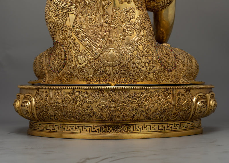 Gautama Shakyamuni Buddha 24K Gold Gilded Statue | Radiant Symbol of Enlightenment