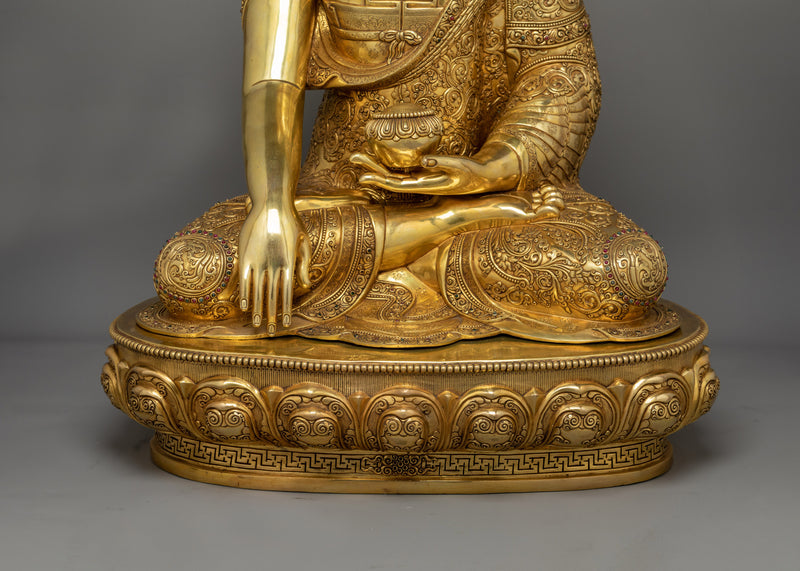 Gautama Shakyamuni Buddha 24K Gold Gilded Statue | Radiant Symbol of Enlightenment