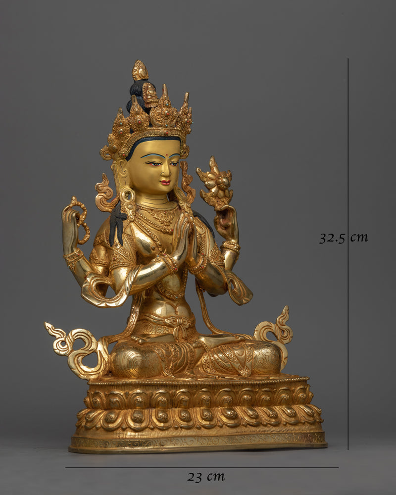 Serene Chenrezig Handmade Statue | Handcrafted Symbol of Compassion