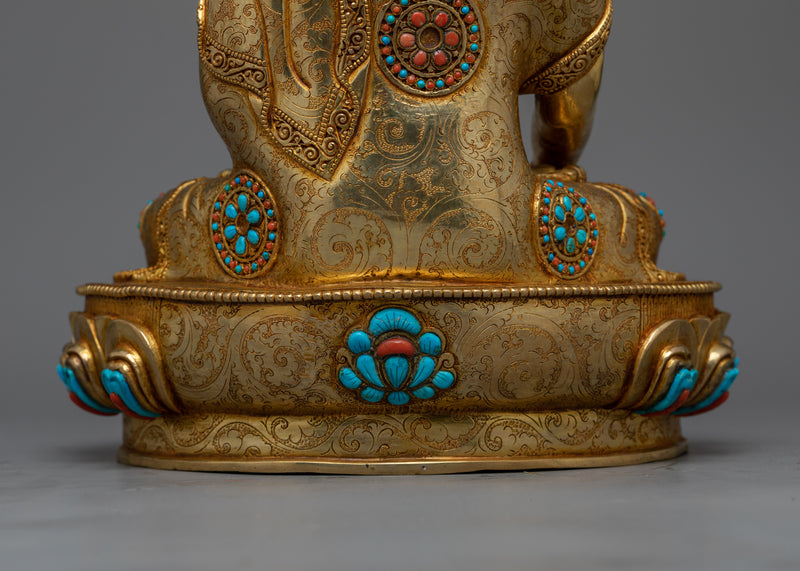 Shakyamuni Buddha Decorated with Gemstones | Handcrafted Symbol of Enlightenment