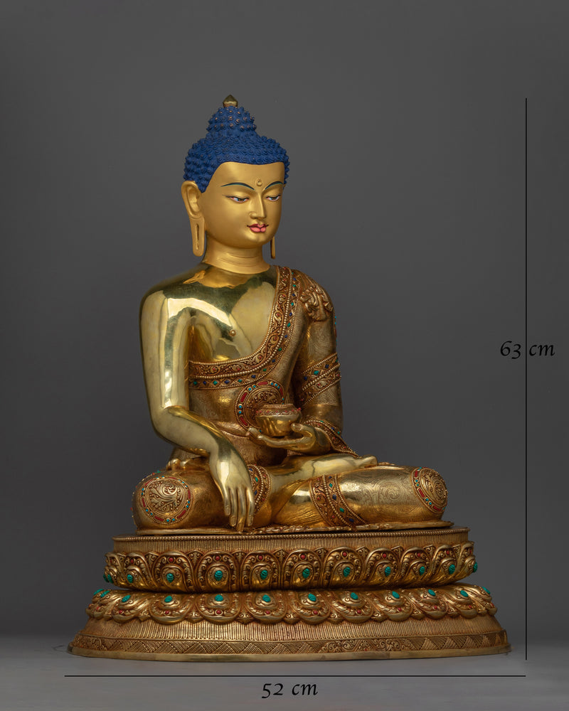 Exquisite Shakyamuni Buddha Gold Gilded 63cm Statue | A Masterpiece of Enlightenment and Beauty