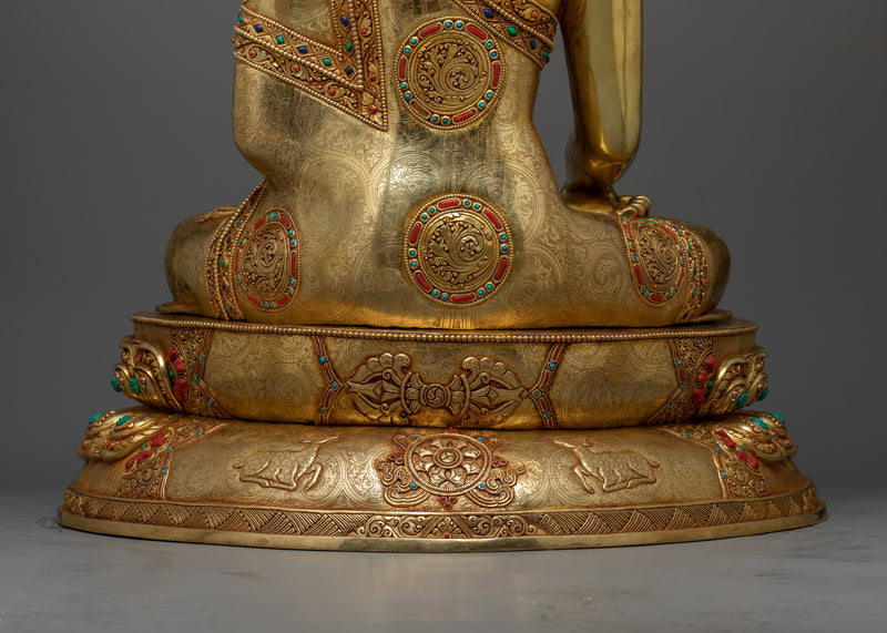 Exquisite Shakyamuni Buddha Gold Gilded 63cm Statue | A Masterpiece of Enlightenment and Beauty