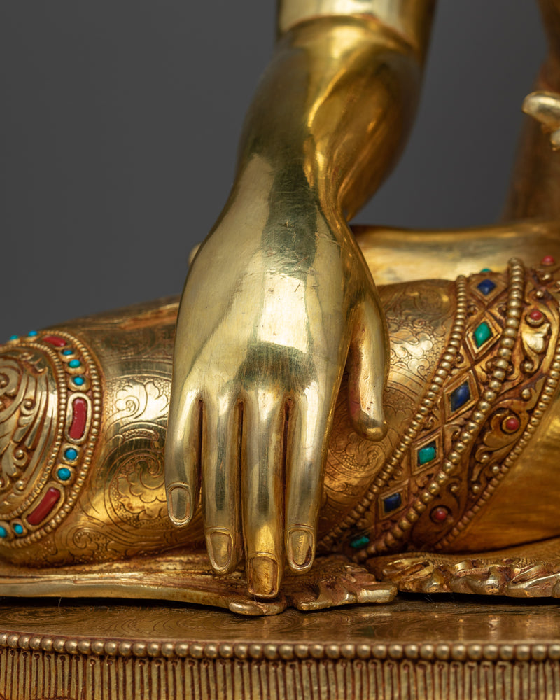 Exquisite Shakyamuni Buddha Gold Gilded 63cm Statue | A Masterpiece of Enlightenment and Beauty