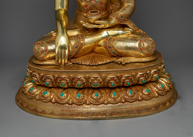 Exquisite Shakyamuni Buddha Gold Gilded 63cm Statue | A Masterpiece of Enlightenment and Beauty