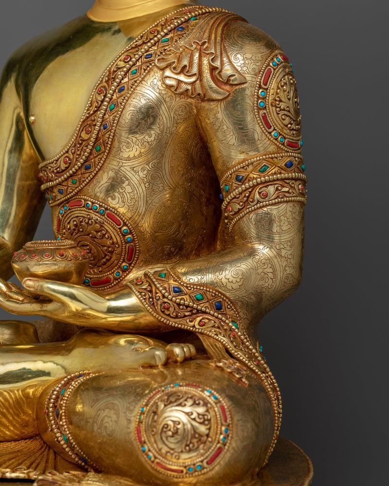 Exquisite Shakyamuni Buddha Gold Gilded 63cm Statue | A Masterpiece of Enlightenment and Beauty