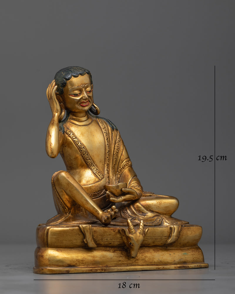 Milarepa Gold-Gilded Statue | A Beacon of Ascetic Wisdom