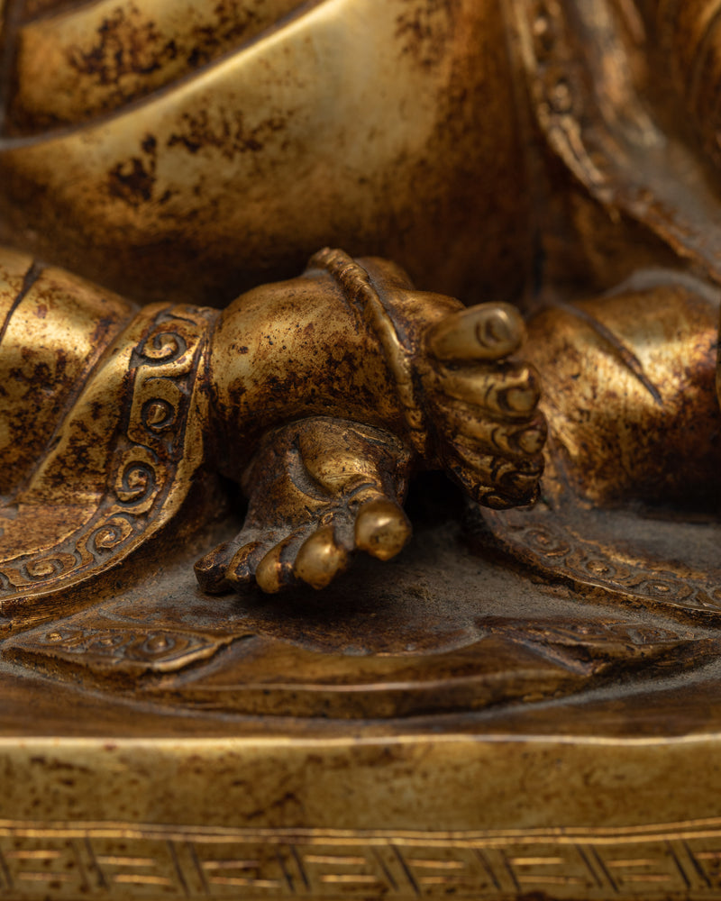 Kagyu Guru Marpa Gold-Gilded Statue | A Symbol of Foundational Buddhist Teachings