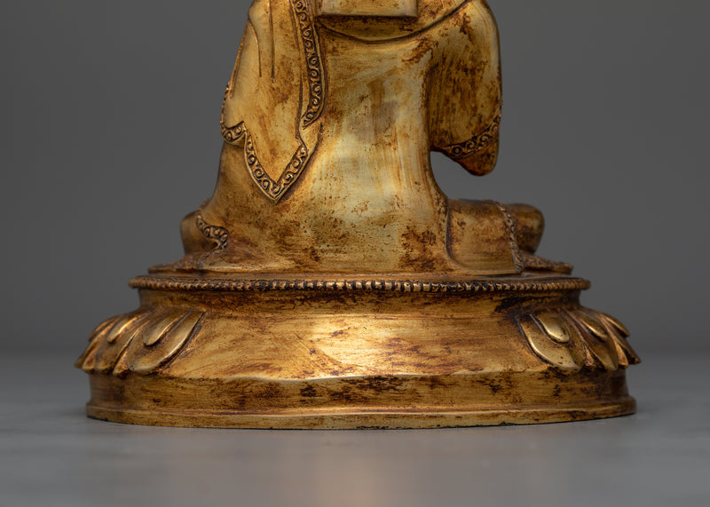 Antique Vairocana Gold Gilded Statue | Handcrafted Symbol of Enlightenment