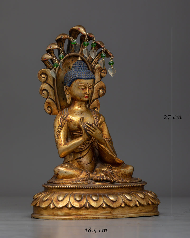 Antique Vairocana Gold Gilded Statue | Handcrafted Symbol of Enlightenment