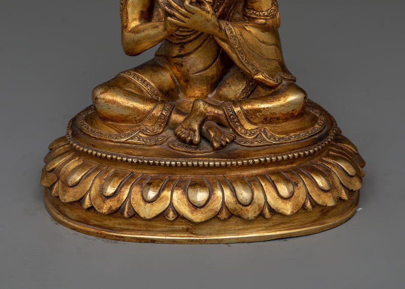 Antique Vairocana Gold Gilded Statue | Handcrafted Symbol of Enlightenment