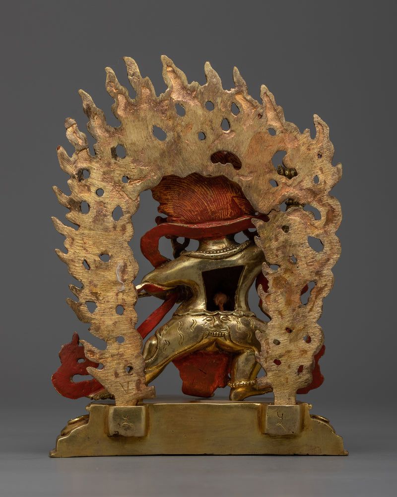 Dynamic Gold Gilded Vajrapani Figure | Handcrafted Symbol of Spiritual Power